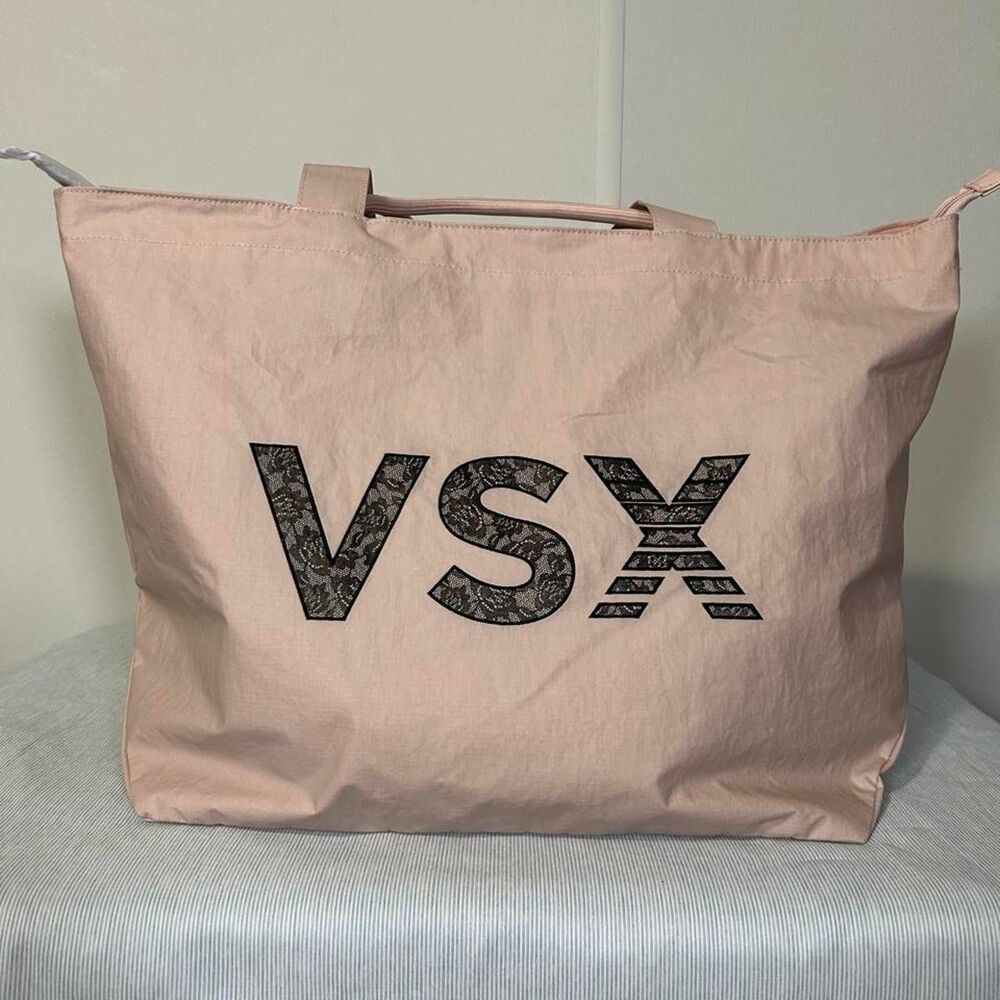 Victoria’s Secret VSX Large Blush Pink Weekender Tote Bag NWT Lace Logo Travel G